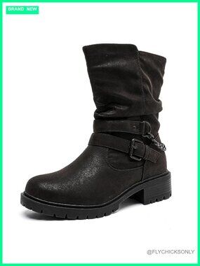 Luoika Women's Extra Wide Width Ankle Boots Faux Leather Memory Foam Side Zipper